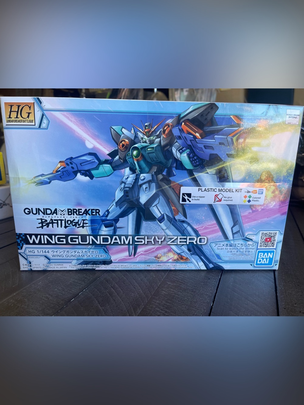 Bandai HG 1/144 Wing Gundam Sky Zero Model Kit - Blue/White